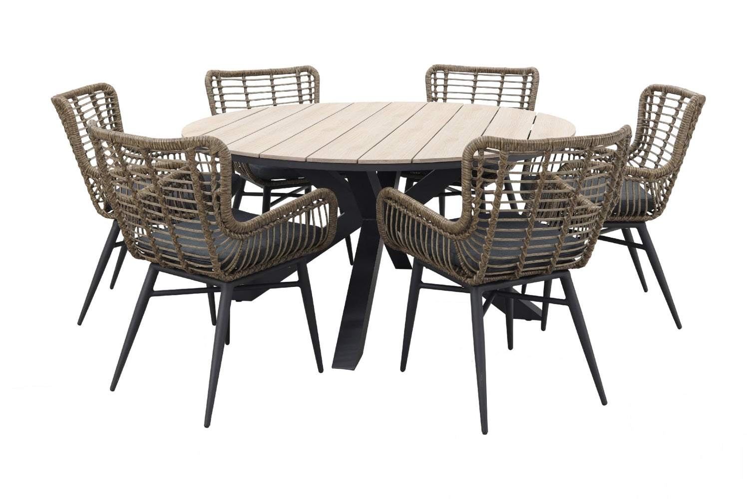 Jasmine natural | Garden Impressions Edison 148 cm. - ronde tuinset