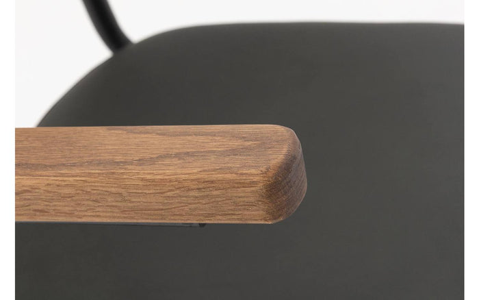 Goossens Barstoel Chaplin - groen Leder met armleuning