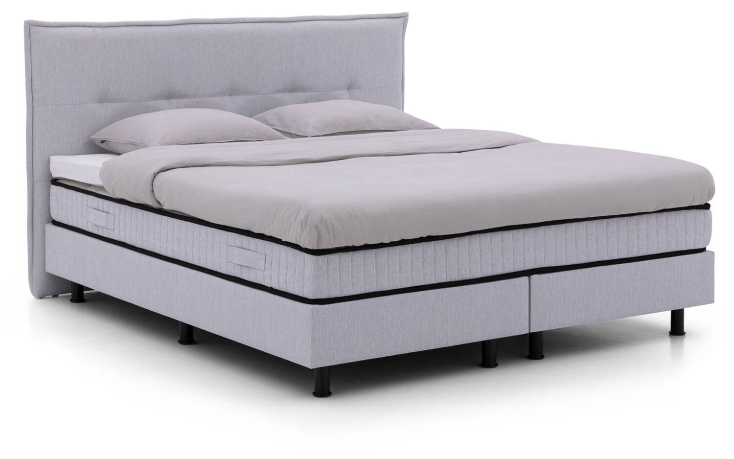 Goossens Boxspring Kaja - grijs - 180 x 212 cm cm