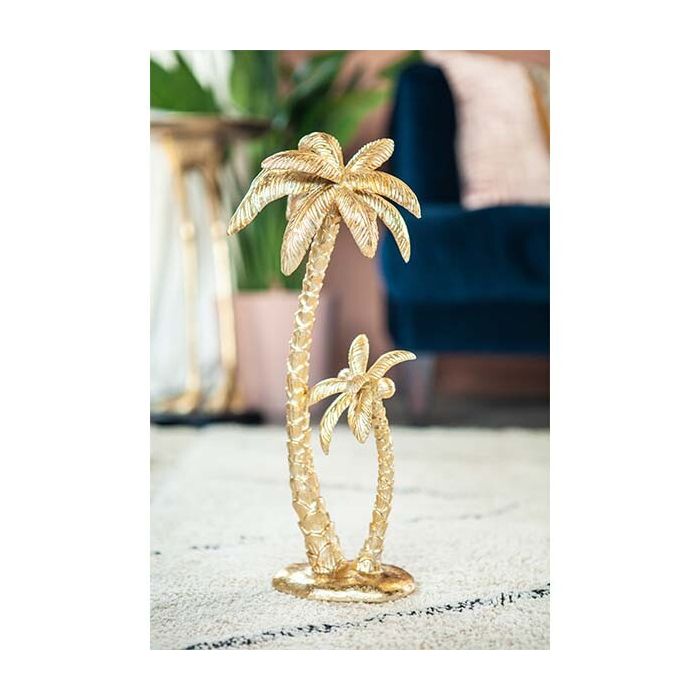 Furnilux - Decoratie item Sanka Palmboom goud metaal 18 x 14 x 40 cm