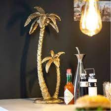Furnilux - Decoratie item Sanka Palmboom goud metaal 18 x 14 x 40 cm
