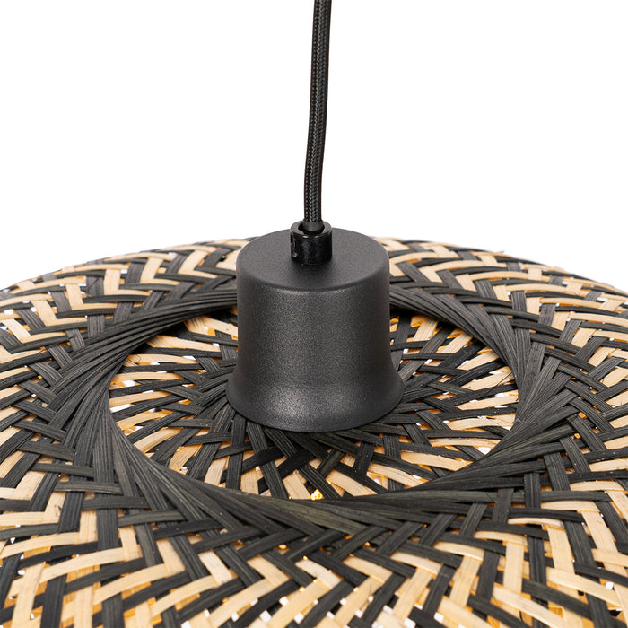 QAZQA Oosterse hanglamp zwart bamboe 40 cm - Ostrava