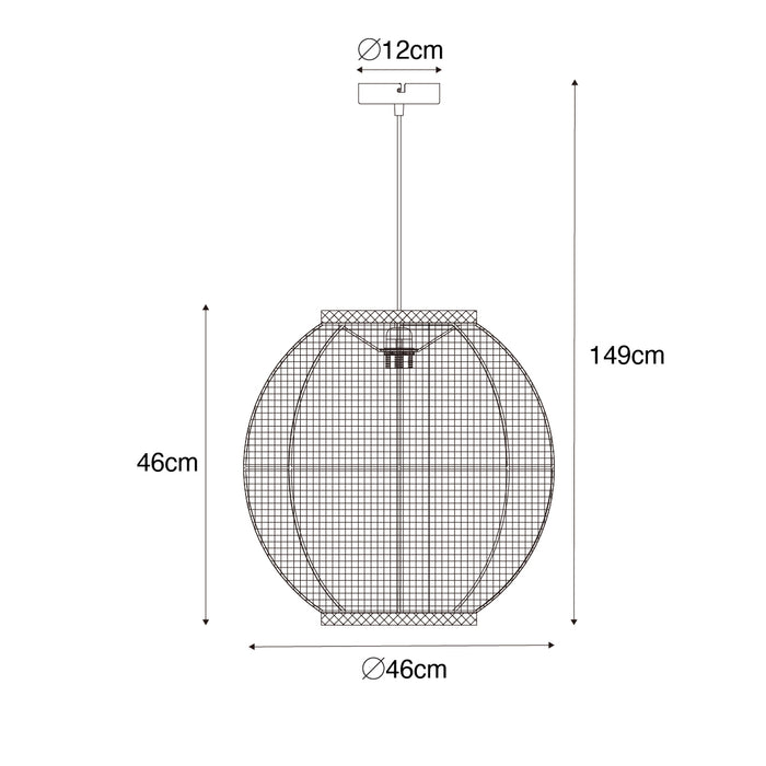 QAZQA Oosterse hanglamp naturel stof 46 cm - Rob