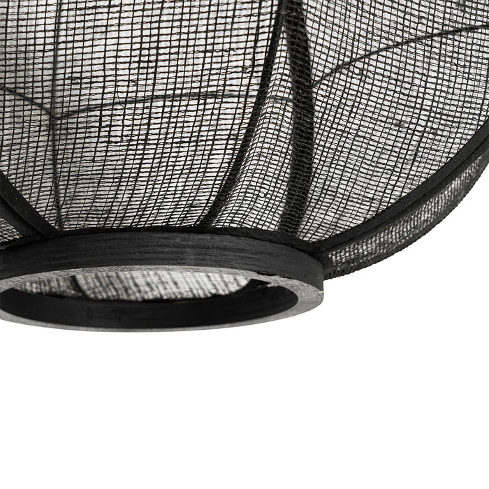 QAZQA Oosterse hanglamp zwart stof 48 cm - Rob