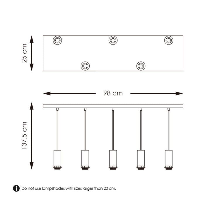 Home Sweet Home verlichtingspendel Pendel Xxl 98|25|137.5cm - Zwart