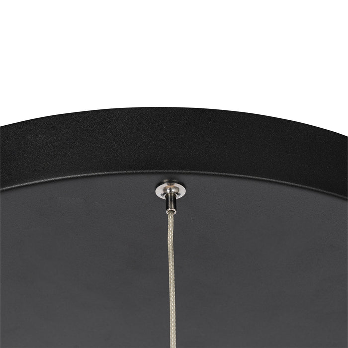 QAZQA Hanglamp zwart rond incl. LED 3-staps dimbaar 3-lichts - Lyani