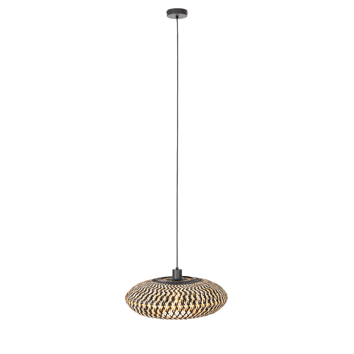 QAZQA Oosterse hanglamp zwart bamboe 50 cm - Ostrava