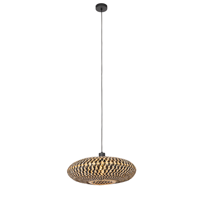 QAZQA Oosterse hanglamp zwart bamboe 50 cm - Ostrava