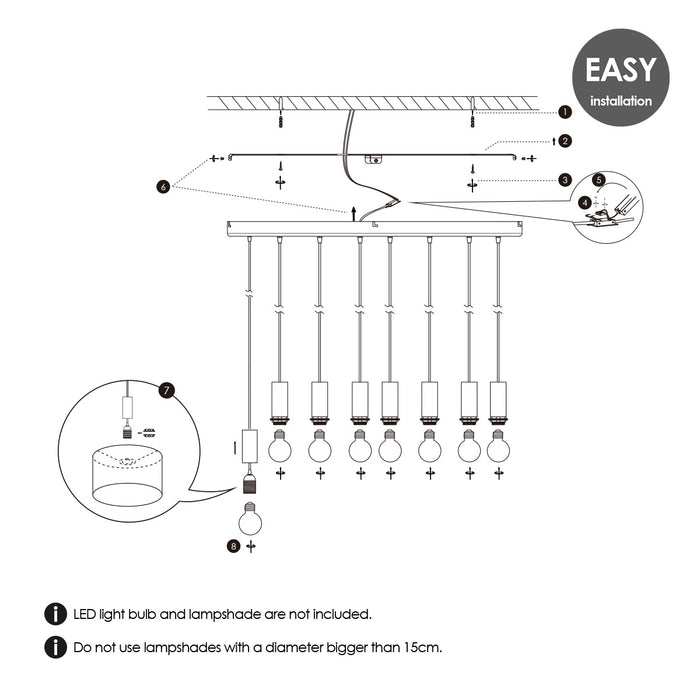 Home Sweet Home verlichtingspendel Pendel Xxl 50|50|137.5cm - Zwart