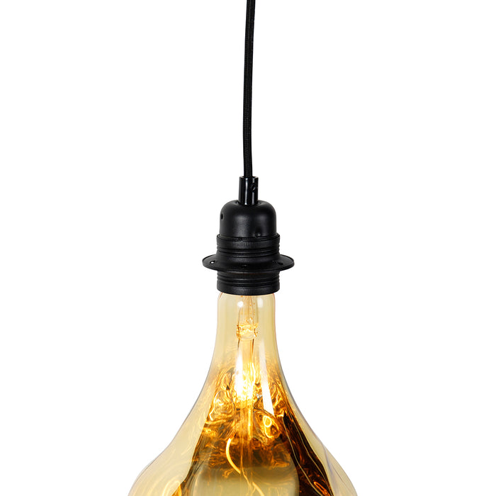 QAZQA LED Hanglamp cava luxe - Zwart - Modern - D 16.5cm