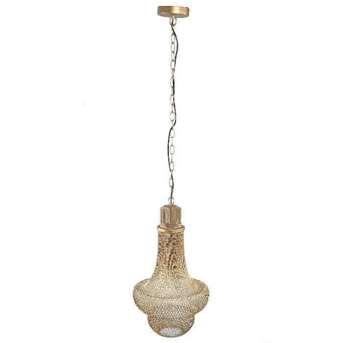 PTMD Elvira Hanglamp - H57 x Ø30 cm - Ijzer - Goud