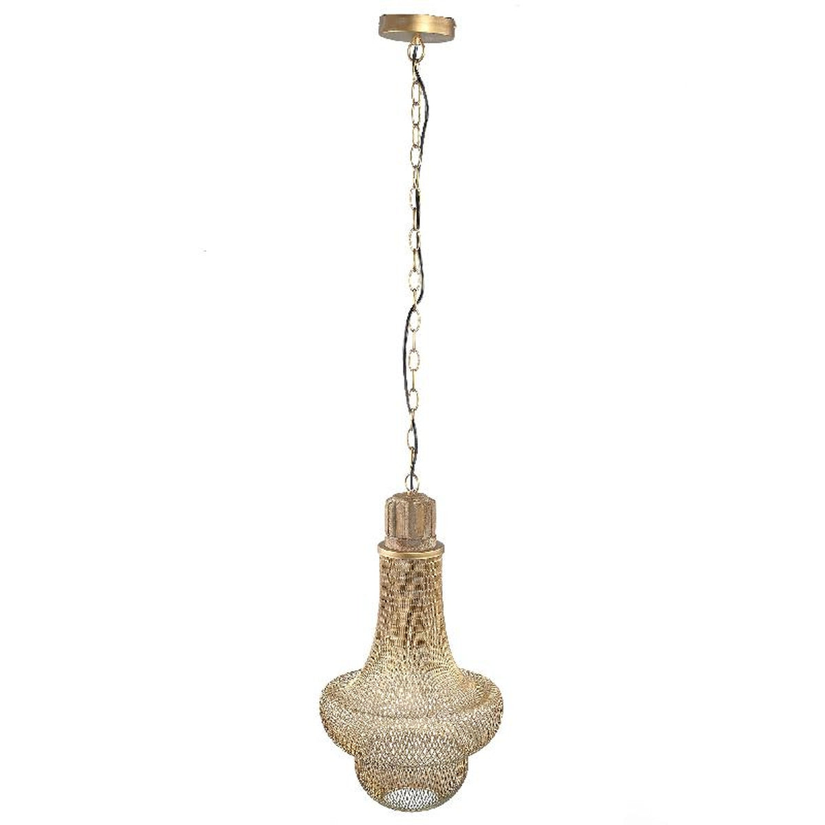 PTMD Elvira Hanglamp - H57 x Ø30 cm - Ijzer - Goud