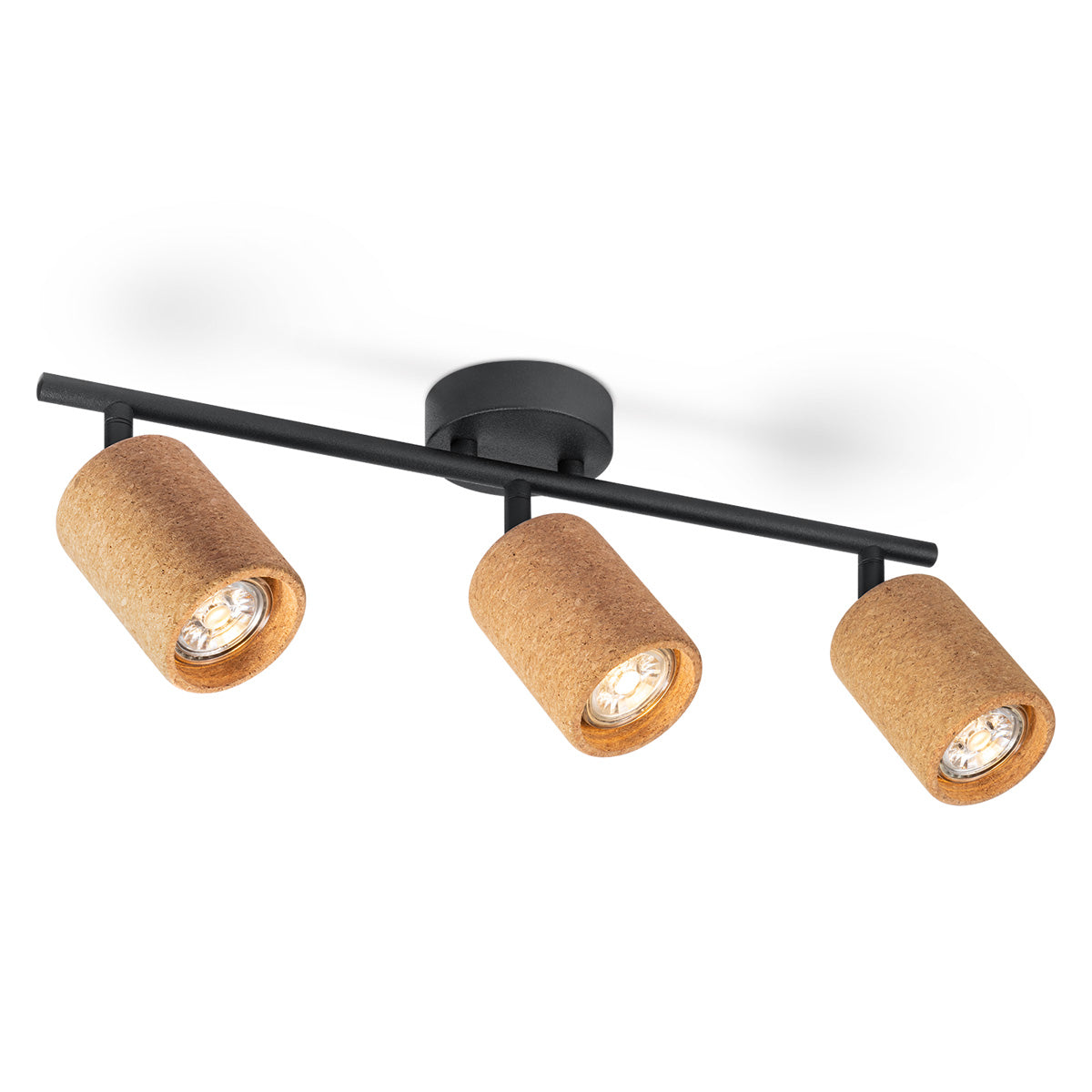 Home Sweet Home LED Opbouwspot Cork 3 - incl. dimbare LED lamp - zwart