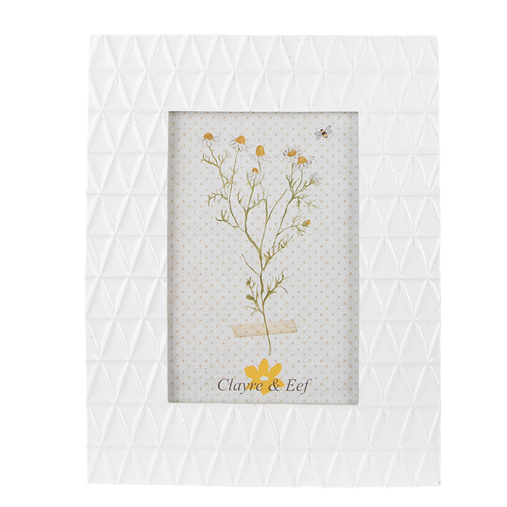 Clayre & Eef Fotolijst 10x15 cm Wit Polyresin