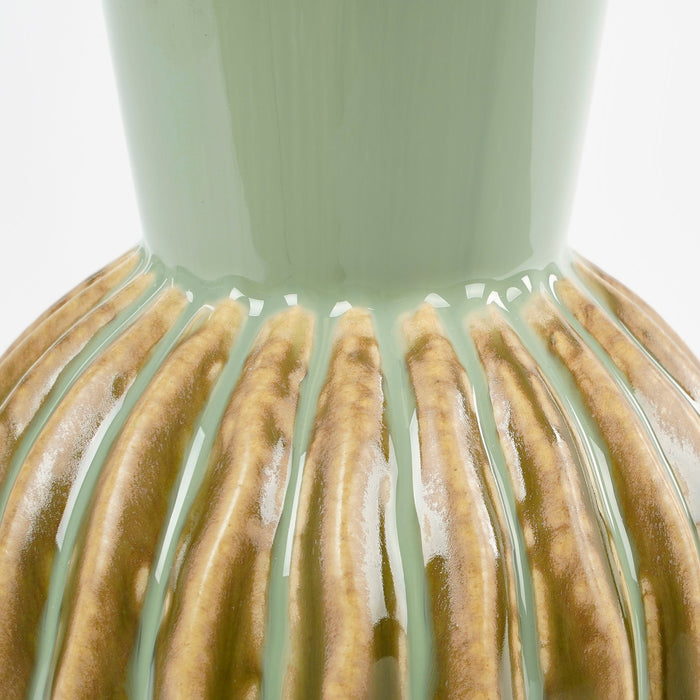 Mica Decorations Noor Vaas - H40,5 x Ø13,5 cm - Keramiek - Lichtgroen