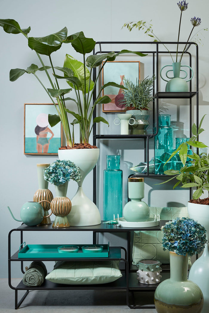 Mica Decorations Noor Vaas - H40,5 x Ø13,5 cm - Keramiek - Lichtgroen