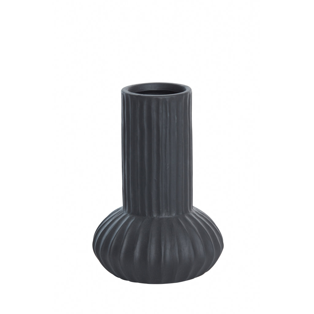 Light & Living Vaas Feyo - Zwart - Keramiek - 15x21x15cm (BxHxD)