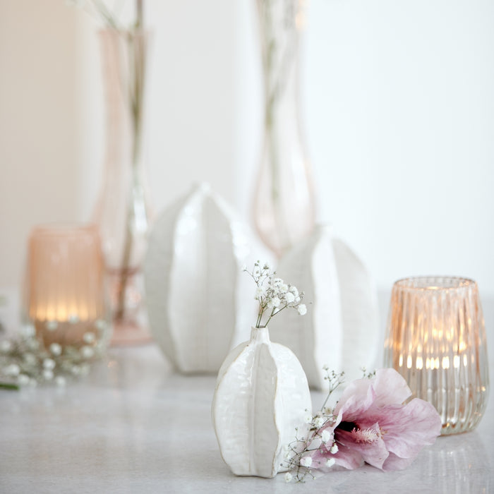 Light & Living Vaas Akosi L - Wit - Keramiek - 13x20x13cm (BxHxD)