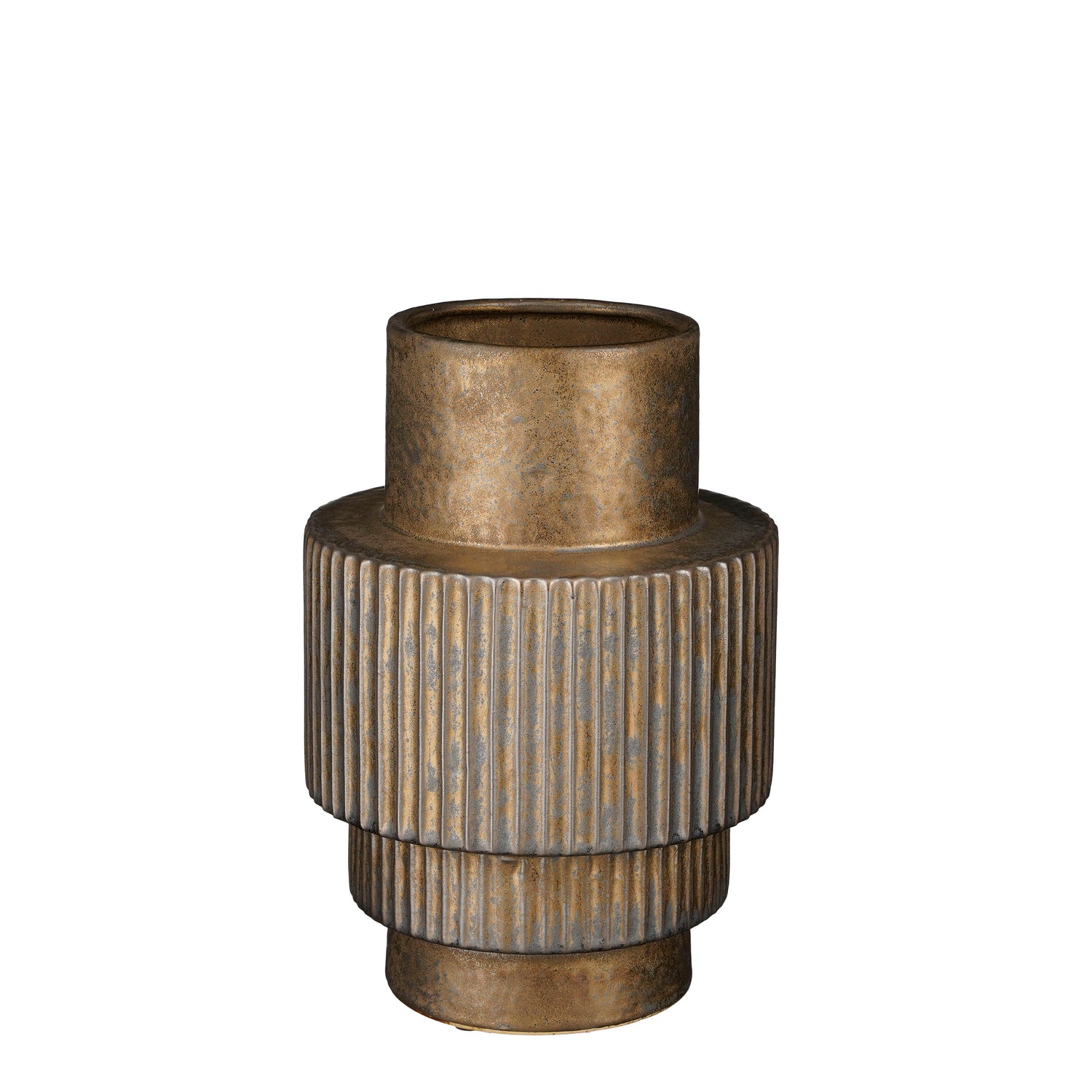 Mica Decorations Dado Vaas - H28 x Ø19 cm - Keramiek - Brons