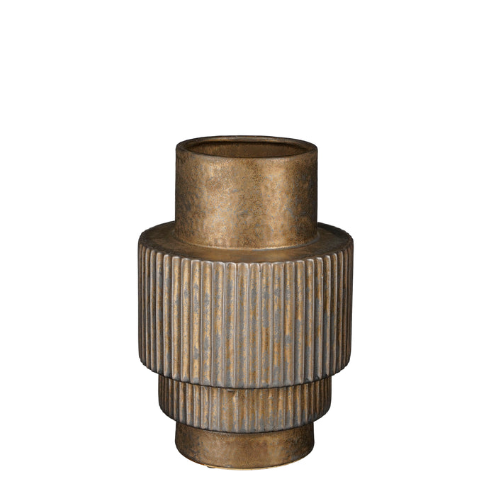 Mica Decorations Dado Vaas - H28 x Ø19 cm - Keramiek - Brons