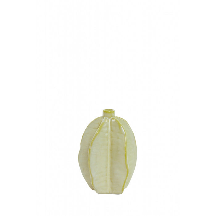 Light & Living Vaas Akosi S - Geel - Keramiek - 10x13x10cm (BxHxD)