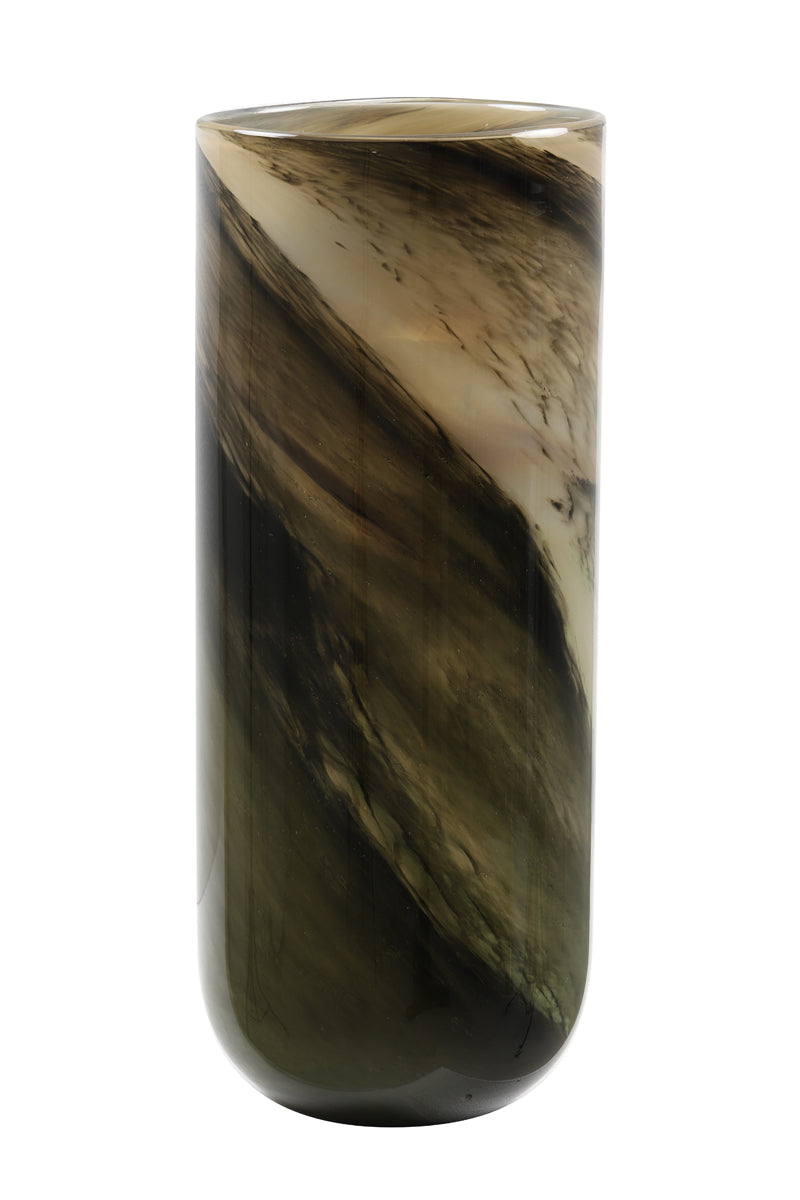 Light&living Vaas Ø20x51 cm ARABEL glas groen marmer print