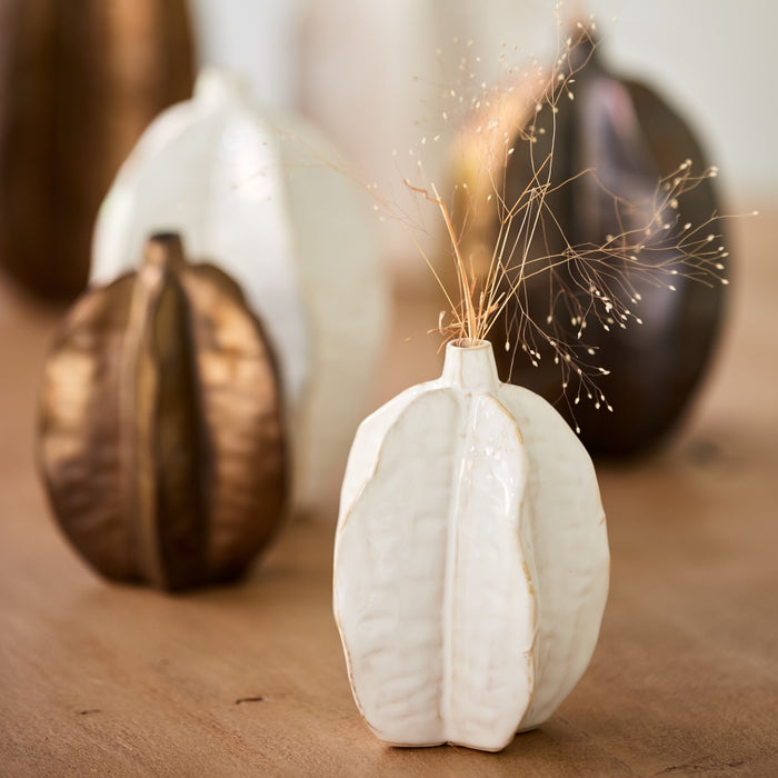 Light & Living Vaas Akosi M - Wit - Keramiek - 13x18x13cm (BxHxD)