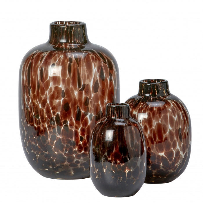 Light & Living Vaas Dakar Bruin - Glas - 12x19x12cm (BxHxD)