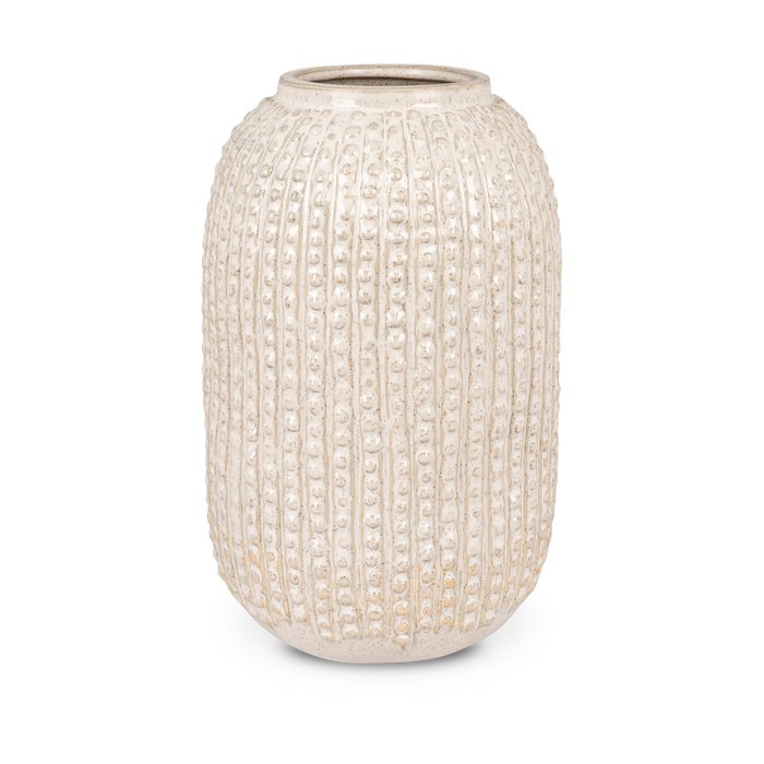 Artichok Linde vaas keramiek beige - Ø16 x 25,5 cm