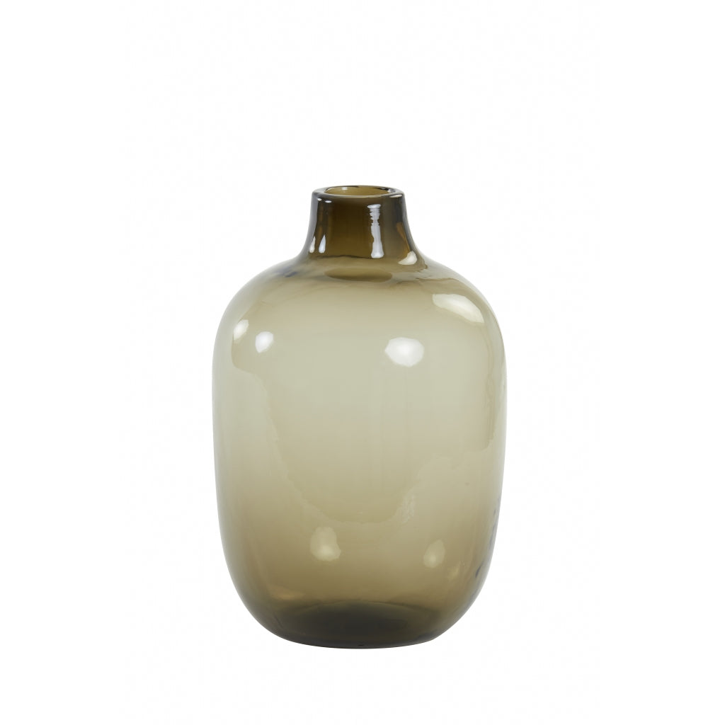 Light & Living Vaas Dakar Bruin - Glas - 16x25x16cm (BxHxD)