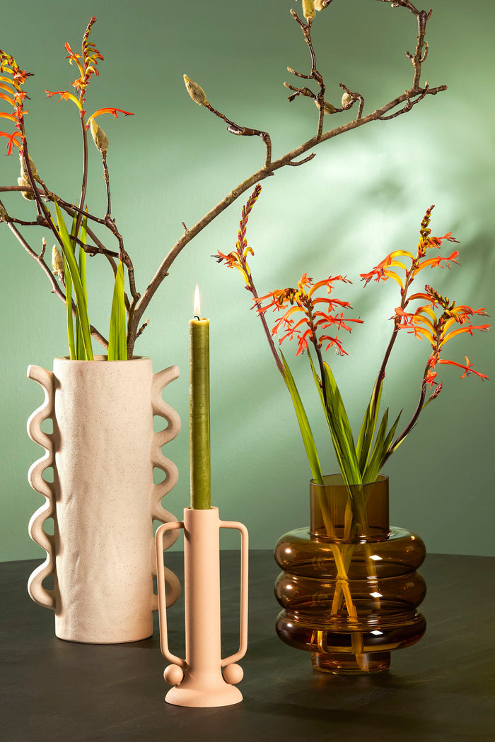 Mica Decorations Lino Vaas - H23 x Ø18 cm - Glas - Bruin