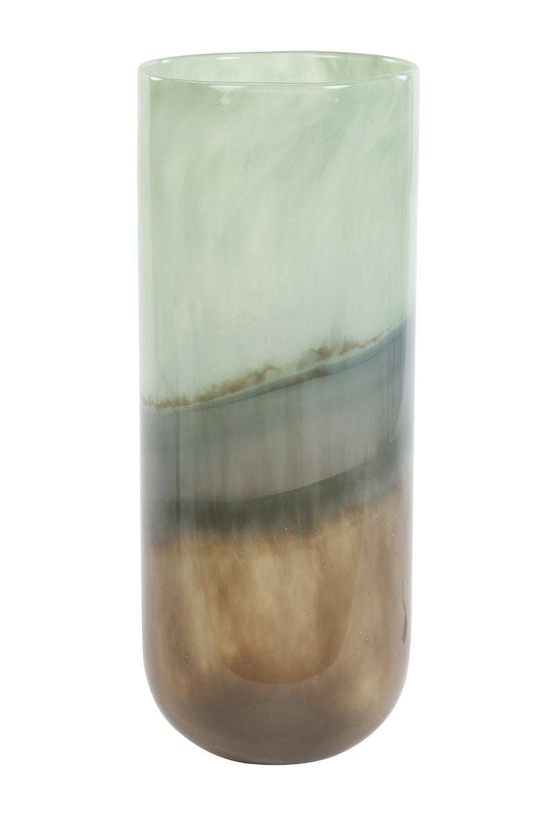 Light & Living Light&living Vaas Ø20x51 cm VIVE glas mint groen-grijs