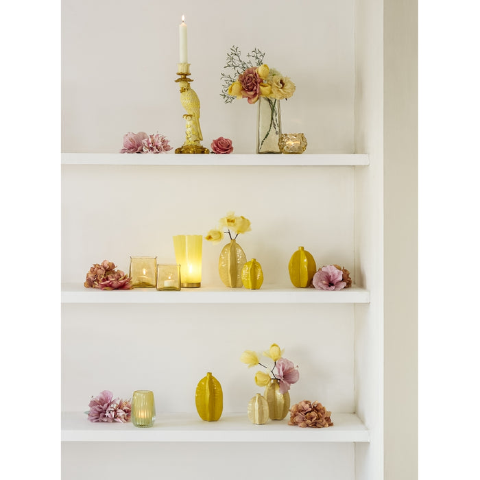 Light & Living Vaas Akosi M - Geel - Keramiek - 13x18x13cm (BxHxD)