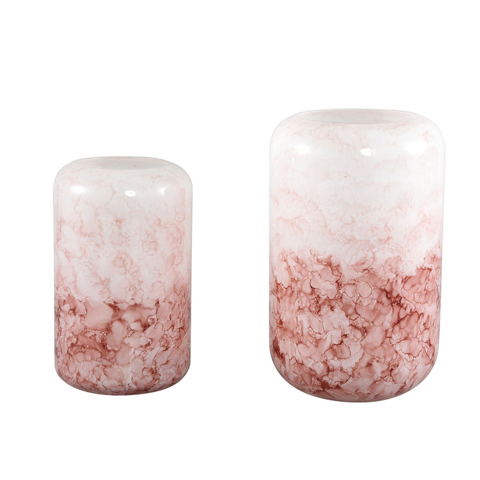 PTMD Urish Pink glass vase watercolored look round L