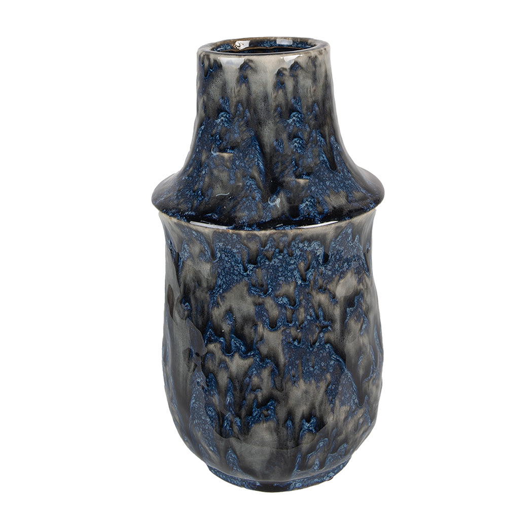 Clayre & Eef Vaas Ø 13x25 cm Blauw Keramiek