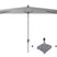 Platinum Riva stokparasol 3x2 - Light Grey met voet en hoes
