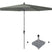 Platinum Riva stokparasol 3 m. rond - Olive met voet en hoes