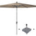 Platinum Riva stokparasol 3 m. rond - Taupe met voet en hoes
