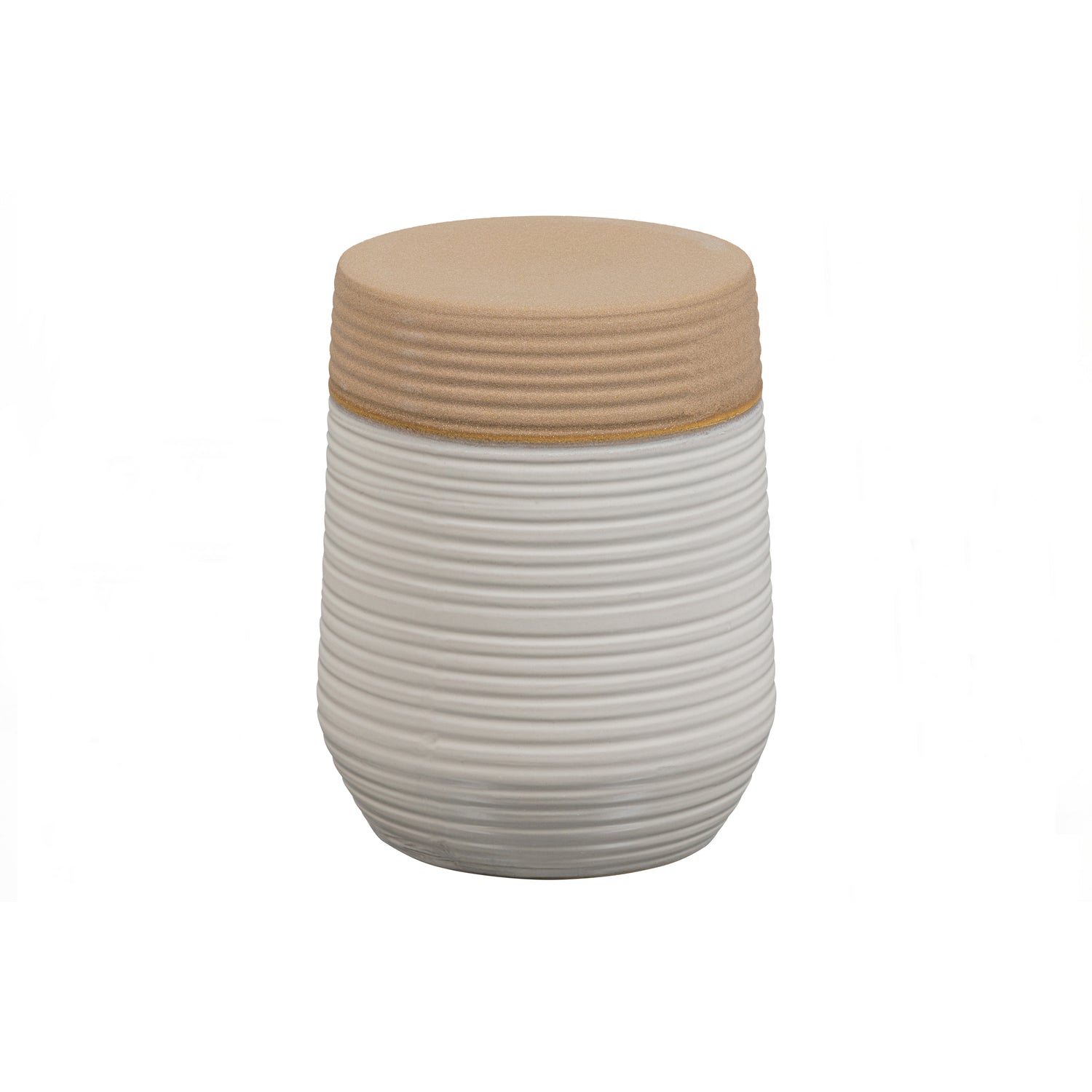 Basiclabel Bijzettafel Flint - Keramiek - Offwhite|Bruin - 43x33x33