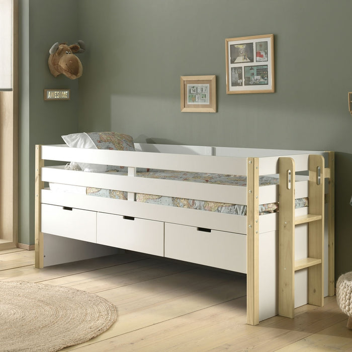 Vipack Margrit Kajuitbed met 3 Lades Wit