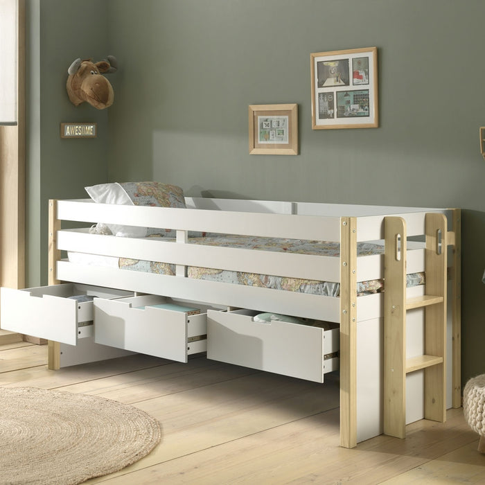 Vipack Margrit Kajuitbed met 3 Lades Wit