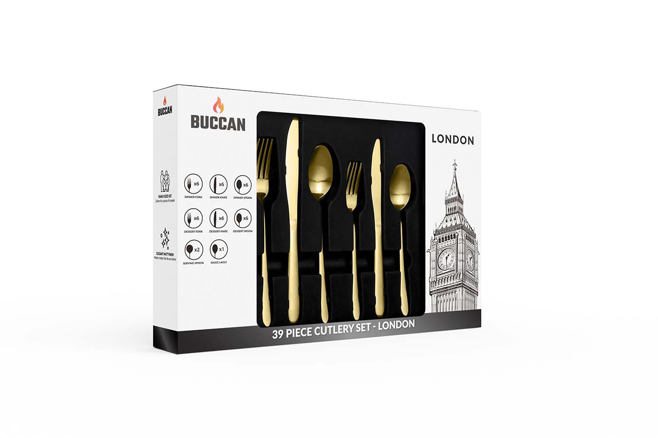 Buccan - Bestekset - London - 39 delig - Goud