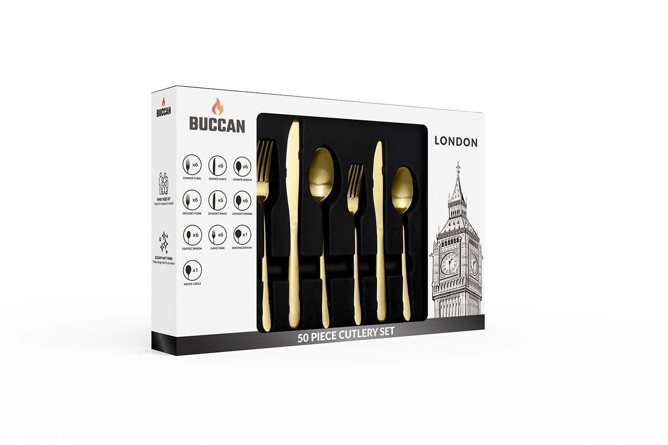 Buccan - Bestekset - London - 50 delig - Goud