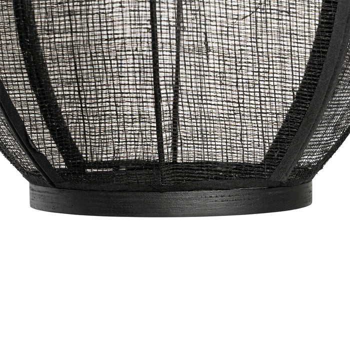 QAZQA Oosterse hanglamp zwart stof 35 cm - Rob
