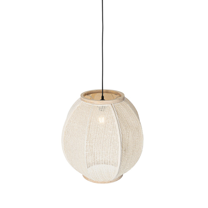 QAZQA Oosterse hanglamp naturel stof 46 cm - Rob