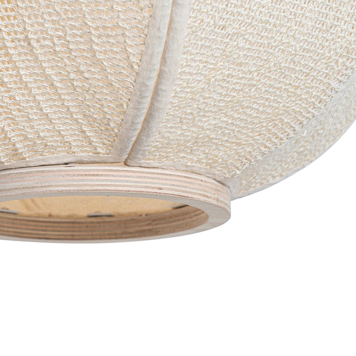 QAZQA Oosterse hanglamp naturel stof 48 cm - Rob
