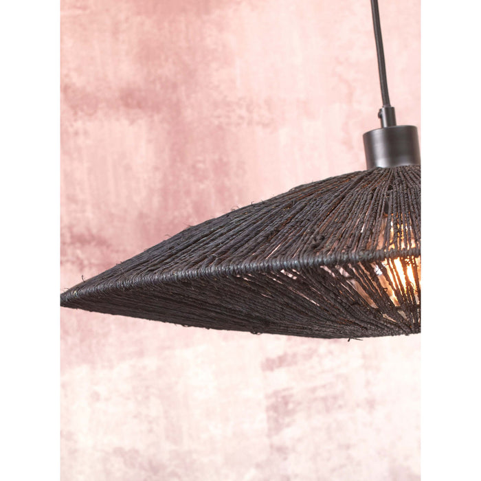GOOD&MOJO Vloerlamp Iguazu - Bamboe|Jute Zwart - 78x55x176cm