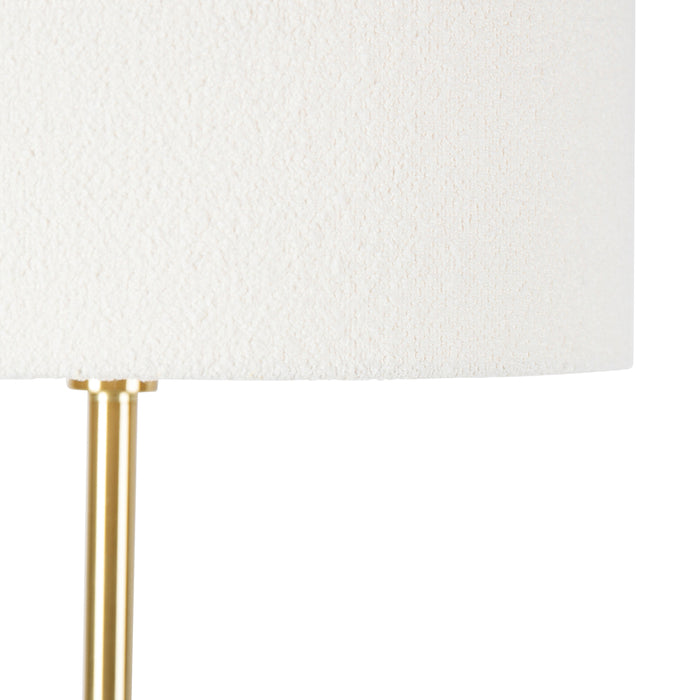 QAZQA Vloerlamp messing met boucle kap wit 50 cm - Simplo