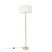 QAZQA Vloerlamp messing met boucle kap wit 50 cm - Simplo