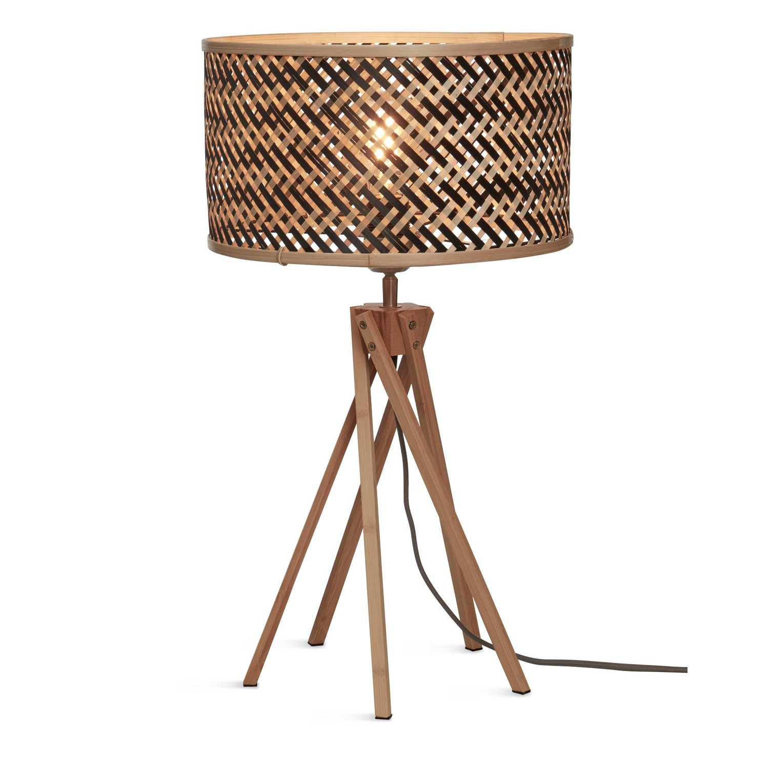 GOOD&MOJO Tafellamp Java - Bamboe|Zwart - Ø32x56cm